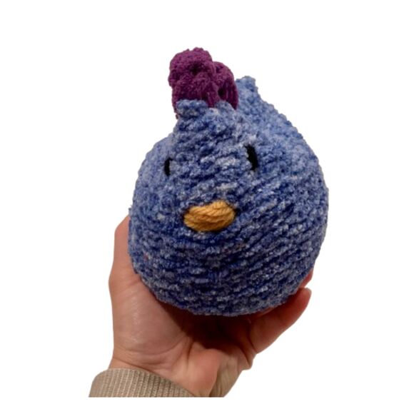 NWT Hand Knit Crochet Stardew Valley plush Blue chicken stuffie 5" amigurumi - Picture 2 of 3